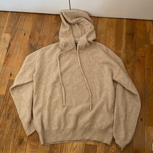 Beige hooded sweatshirt cashmere S sweater